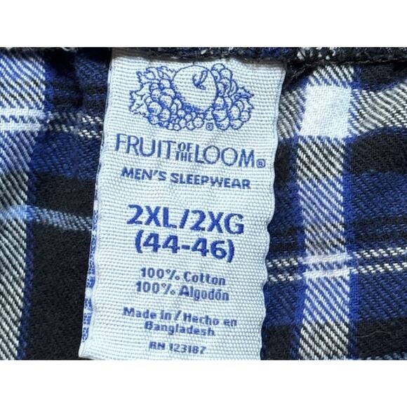 Baggy Fit y2k FRUIT OF THE LOOM PJs Pajamas 2XL Skater Style Type Wide Leg - Picture 8 of 9